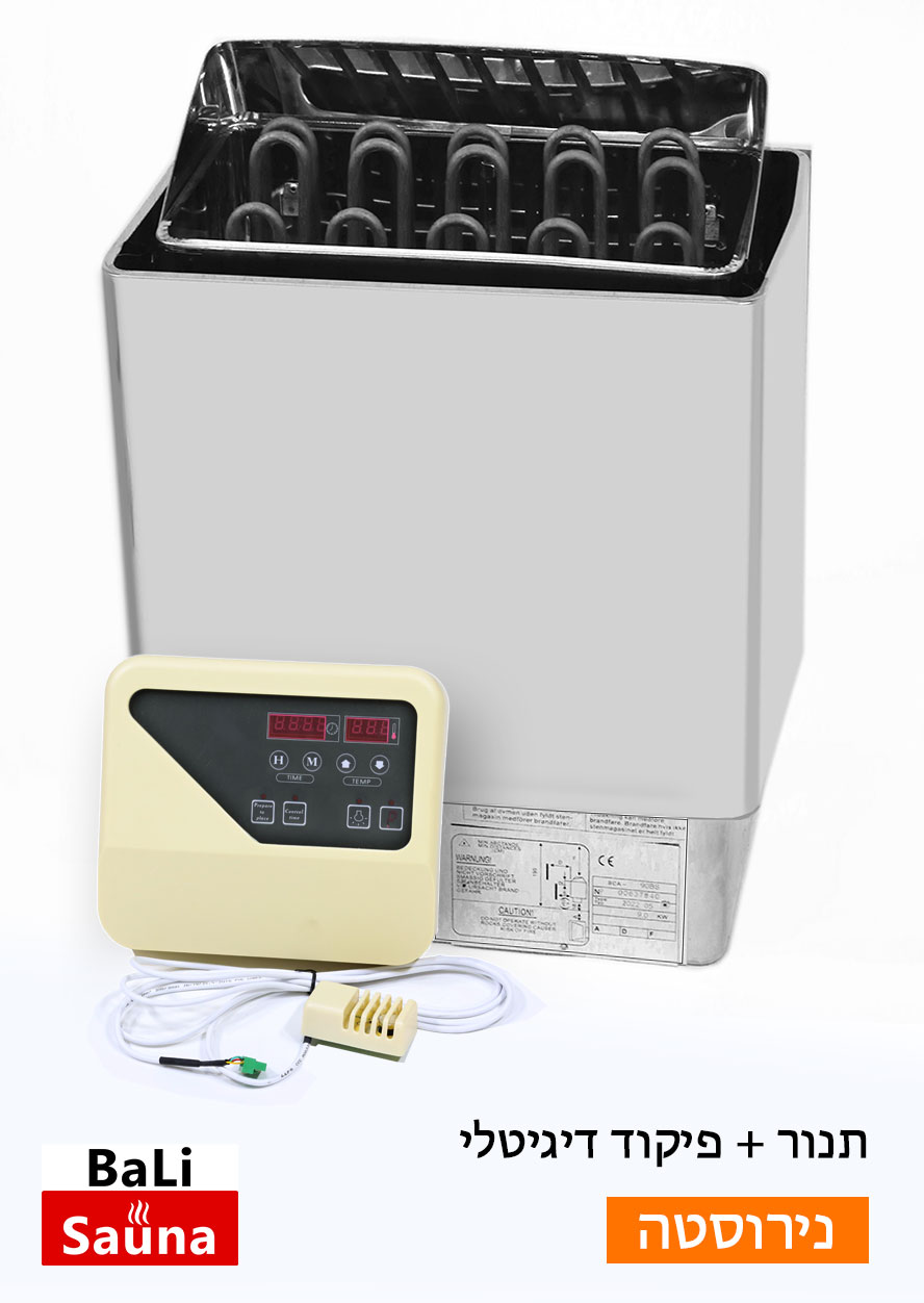 Вагонка высокого качества в городе Бейт-Шемеш ► BaLI סאונה יוקרתית לבית ולחצר תנור לסאונה יבשה עם עם פיקוד חיצוני דיגיטלי