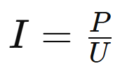 I = P / U