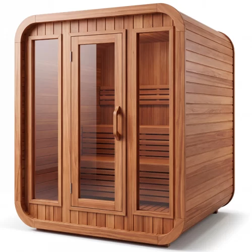 סאונה חיצונית מעץ Canadian Red Cedar בגודל 180×180 ס"מ