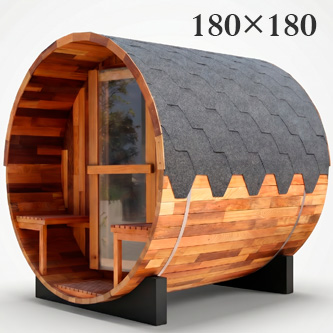 סאונה חבית לגינה מעץ ארז אדום 180x180