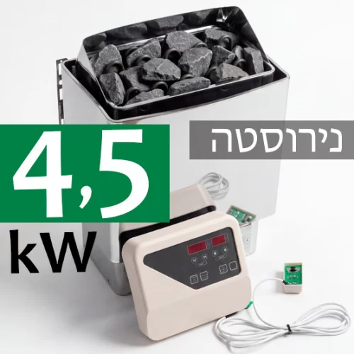 תנור סאונה 4.5 קילוואט עם בקר דיגיטלי חיצוני